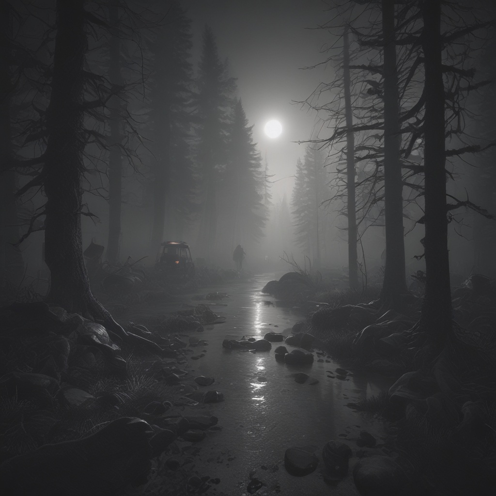 Eerie environment depicted in the horror game