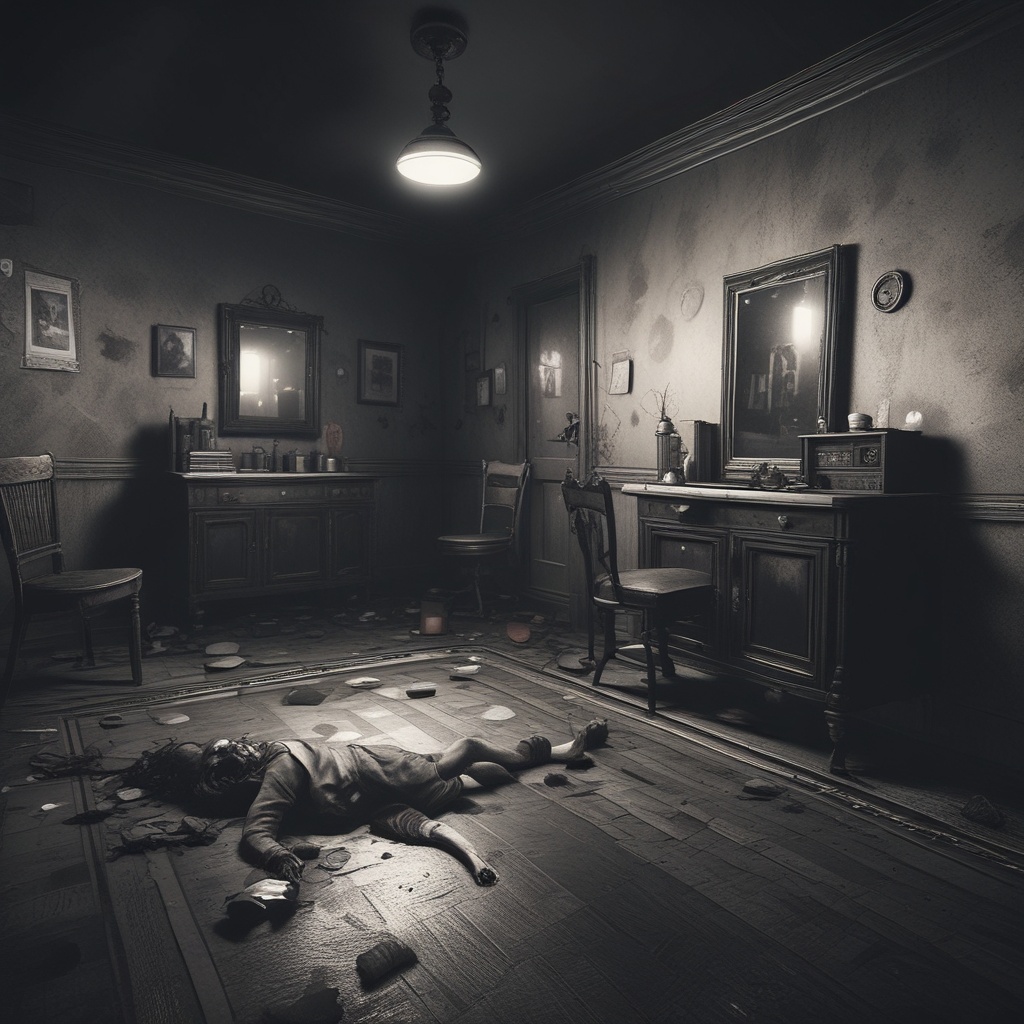 Story scene from the horror game